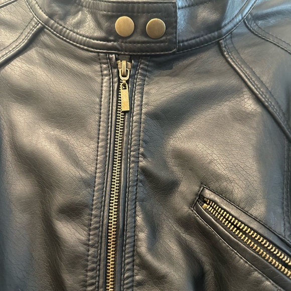 Women's Avenue Black Leather Jacket Mob wives vibe - Picture 7 of 12
